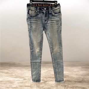 Rock Revival Rosewood Women's Mid Rise Skinny Jeans Size 26 NWOT
